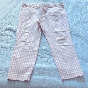 Old Navy pink checked pixie pants